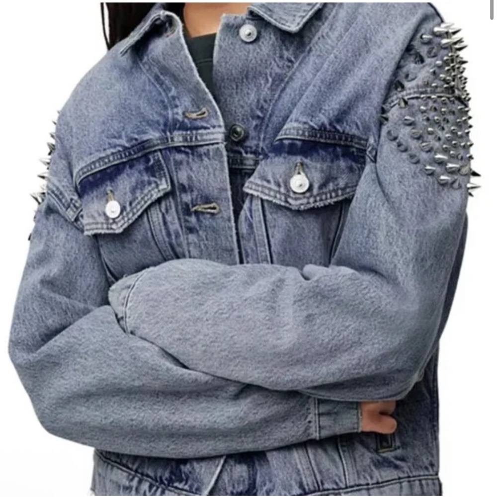 All Saints Bells Studded Denim Jacket